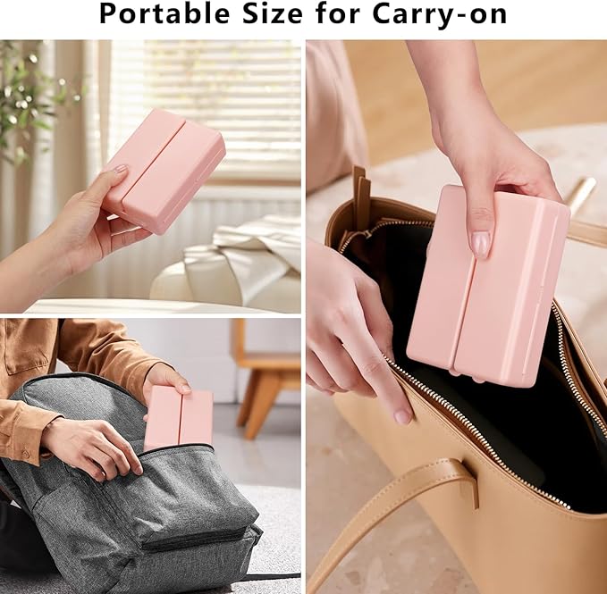FYY 2 Pcs Daily Pill Organizer, 7 Compartments Portable Pill Case Travel Pill Organizer,[Folding Design] Pill Box for Purse Pocket to Hold Vitamins,Cod Liver Oil,Supplements and Medication-Navy+Pink