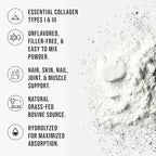 Bovine Collagen Peptides Powder Hydrolyzed Type I & III Protein, Grass-Fed Pasture-Raised Source, Unflavored Collagen Supplement Paleo-Friendly For Active Lifestyles & Wellness Non-GMO,1.16 lb (525g)