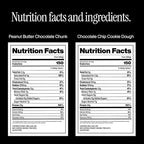 David High Protein Bars - 0g of Sugar, Low Carb, Gluten Free - 28g of Protein, 150 Calories - Variety 6 Pack (3x Peanut Butter Chocolate Chunk, 3x Chocolate Chip Cookie Dough