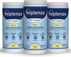 Replenza Daily Replenisher GLP-1 Nutritional Support, Powder, Muscle Recovery, Digestive Health & Skin Elasticity Mix of Amino Acids, Prebiotics and Collagen Peptides – Lemon Flavored, 3 Pack