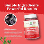 High Potency Potassium Gummies for Adults - Powerful Potassium Supplement Gummies for Optimal Health - Delicious Strawberry-Flavored - Vegan - 60 Count - 3 Pack