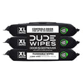 DUDE Wipes Odor Destroyer Flushable Wipes - Extra-Large Adult Wet Wipes - 3 Pack (144 Count) - Deodorizing, Lightly Scented, Controls Odor for up to 24 Hours - Septic and Sewer Safe