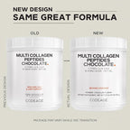 Codeage Multi Collagen Chocolate Protein Powder - Hydrolyzed Bovine Collagen Peptides, 5 Collagen Types & MCT Oil - Collagen Creamer, Chocolate Collagen Peptides - Protein Shakes - Non-GMO - 18.17 oz