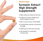 Turmeric Tablets - High Strength Extract with Black Pepper & Ginger (365 Tablets) Active 95% Turmeric Curcumin Supplements, Vegan, GMP, GMO Free Gluten Free, UK Made by New Leaf
