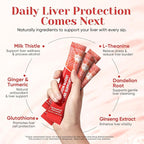 Venture Pal Hydration Packets + Liver Support- Liquid Daily IV Electrolyte Powder Packets with 7 Electrolytes & 5 Vitamins, Milk Thistle + L-Theanine | Sugar-Free | Keto Friendly | Vegan, 16 Sticks