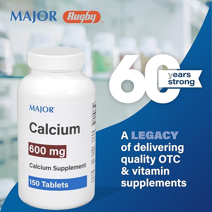 Major 600mg Calcium Tablets - Calcium Supplement - 150 Count (1 Pack)