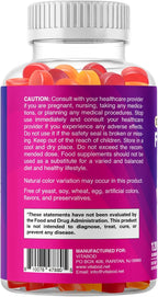 Vitabod Fiber Gummies 7G Per Serving for Digestive Health & Regularity, Prebiotic GOFOS™ Plant-Based Fiber, No Sugar Added, Vegan, Berry Peach Strawberry, 120 Gummies (Adults, Women & Men)