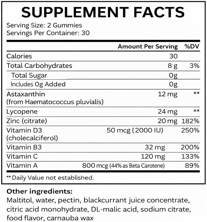 Savanna Skin Tanning Gummies, with Astaxanthin, Beta-Carotene, Lycopene & Vitamins, Radiant Healthy Skin, Vitality Support & Hydration, Vegan, Sugar-Free, Sour Watermelon Flavor, 60 Count (1)