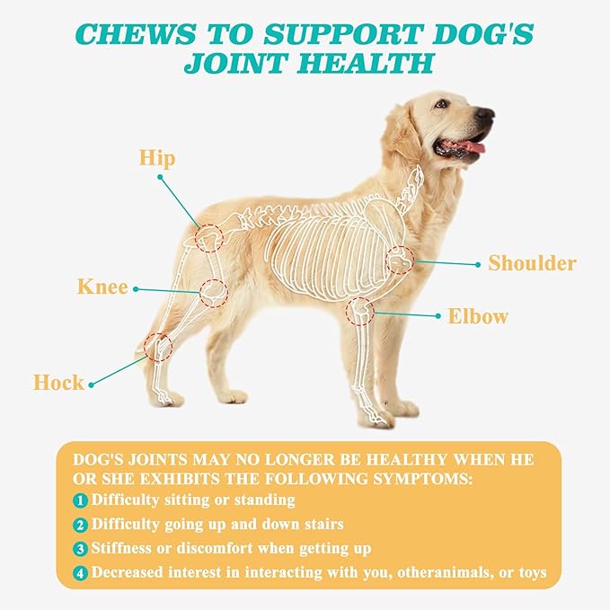 Dog Hip & Joint Supplement – Glucosamine for Dogs Chews with Chondroitin & MSM, Advanced Joint Support for Large & Senior Dogs, Supports Mobility & Everyday Comfort – 180 Count