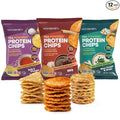 Wonderslim Protein Chips with Probiotics, Variety Pack | 12g Plant Protein, 170 Cal | High Protein Chips, Vegan, Gluten Free, Non-GMO | Made with Avocado Oil, No Seed Oils | 12 Pack