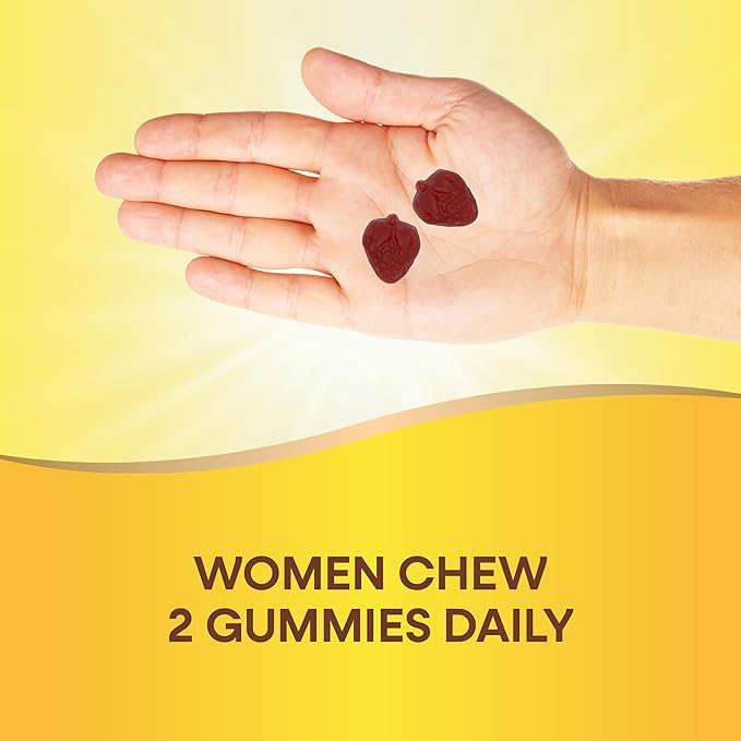 Nature’s Way Alive! Zero Sugar Women's Gummy Multivitamins, Energy Metabolism*, Hair, Skin, Nails*, B-Vitamins, No Sugar Alcohols, Plant-Based Sweeteners, Strawberry Flavored, 80 Gummies