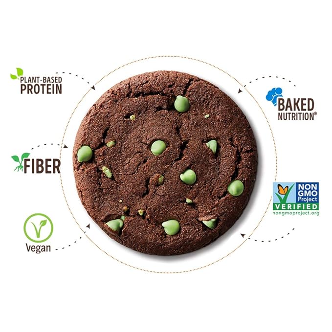Lenny & Larry's Complete Protein Cookie, [Choc-O-Mint], Chewy Soft Baked, 16g Plant Protein, Vegan, Non-GMO, High Fiber, [4 Ounce] Cookie,(Pack of 24)