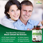 Zazzee USDA Organic Black Cohosh 10:1 Extract, 120 Vegan Capsules, 4 Month Supply, Actaea Racemosa, Women’s Health & Hormonal Balance Support, All-Natural, Non-GMO, Made in the USA