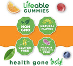 Lifeable Kids Calcium Magnesium Zinc Gummies | Calcium with Vitamin D3 | Great Tasting Calcium Supplements for Kids | Calcium Gummies for Bone Health | 90 Gummies