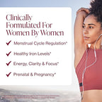 Iron Supplement for Women - Gentle Chelate Iron Bisglycinate 25mg with Vitamin C, B6, B12 Folic Acid – Supports Iron Deficiency, Menstrual Health & Energy - 120 Count