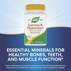 Nature's Way Calcium & Magnesium Mineral Complex, Supports Bone Health & Muscle Function,* 750 mg per 3-Capsule Serving, 100 Capsules (Packaging May Vary)