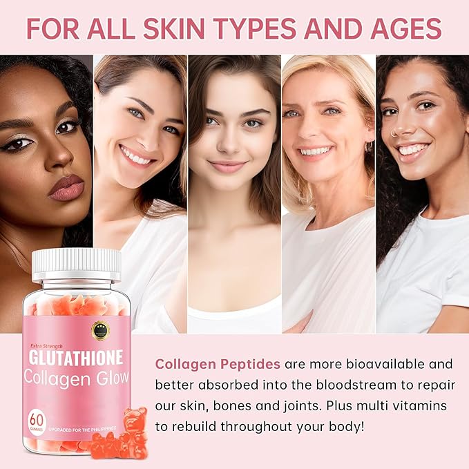 Glutathione Collagen Glow Gummies for Women, Glutathione Collagen Glow Gummies for Dark Spot, 60/120Pcs Korean Organic Glow Beauty Collagen for Skin Care (3)