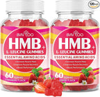 HMB and L-Leucine Gummies - 3000mg Combined HMB & L-Leucine per Serving. for Muscle Growth, Muscle Relief & Fast Recovery. Sugar-Free, Strawberry, 120 Gummies