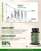 Liposomal NAD+ Resveratrol Supplement - NMN Alternative with Trans-Resveratrol, Quercetin & Fisetin - NAD Plus Booting for Women and Men, Cellular Energy & Healthy Aging, Non-GMO | 120 Capsules