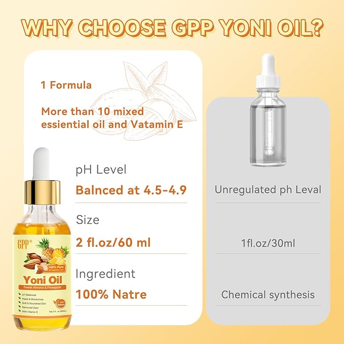 Yoni Oil Wash for Women pH Balance and Wetness, Feminine Oil Ingrown Hair, Nourishing, Moisturizing Formula for All Skin Types, Yoni Care with Vitamin E, Natural Yoni Wash(Pineapple)
