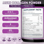 DRFOSTER Collagen Peptides Powder with Probiotics - Hydrolyzed Collagen Type I II III V X with Antioxidant Blend - Multi Collagen for Women Support Skin Hair Nail Joints & Gut, 35 Servings, Non-GMO