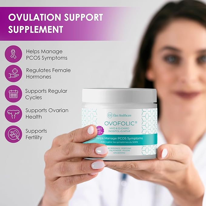 PCOS Supplement for Women - Boost Fertility, Hormonal Balance, and PCOS Support - Myo-Inositol, D-Chiro Inositol, Active Folate - High Potency PCOS Supplements (60 Servings, 129g Jar)
