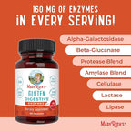 MaryRuth’s Gluten Digestive Enzymes | Up to 2 Month Supply | Proprietary Enzyme Blend | Vegan Pine-Based Capsules | Non-GMO | 60 Count