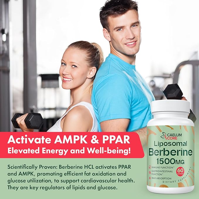 Liposomal Berberine HCL - Berberine 1500mg High Bioavailability, Berberines Supplement for Women and Men (2 Pack)