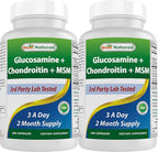 Best Naturals, Glucosamine Chondroitin and MSM Joint Supplements, 2600 mg per Serving, (180 Count (Pack of 2))