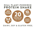 Evolve Plant Based Protein Shake, Café Mocha, 20g Vegan Protein, Dairy Free, No Artificial Sweeteners, Non-GMO, 10g Fiber, 11oz, (24 Pack) (Formula May Vary)