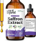 Wild & Organic Saffron Supplements 88.5 mg - 5-Month Supply - Saffron Extract Drops for Mood, Focus, Eye Support - Crocus Sativus Liquid Extract - Vegan, Alcohol & Sugar-Free Tincture - 4 fl oz