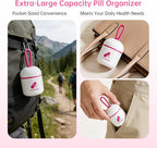 Keychain Pill Holder, Small Pill Box Case Container Organizer for Purse, Pink Pill Organizer, Silicone Seal Moisture Proof Mini Pill Bottle for Outdoor Camping Travel Jewelry（Pink）