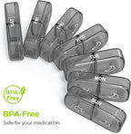 AUVON XL Weekly Pill Organizer 2 Times a Day, Pill Box 7 Day with One-Side Large Openings for Easy to Use, Gray AM PM Pill Case for Medication, Vitamins, Fish Oils, Supplements