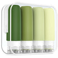 Mrsdry Travel Bottles for Toiletries, Tsa Approved 3oz Portable Travel Bottles, BPA Free Leak Proof Squeezable Silicone Travel Size Containers, Travel Accessories with Clear Toiletry Bag (4 Pack)