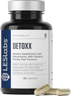 LES Labs DeToxx – Better Mornings & Recovery, Liver Support, Electrolyte Replenishment & Glutathione Support – Prickly Pear, Milk Thistle & NAC – Non-GMO Supplement – 60 Capsules