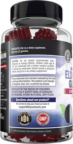 BioSchwartz Elderberry Gummies with Zinc and Vitamin C - Natural Immune Support for Adults & Kids - Black Sambucus Elderberries - Third-Party Tested, Non-GMO, Vegan Multimineral Supplement, 60 Count