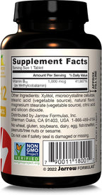 Jarrow Formulas Methyl Vitamin B-12 1000 mcg, 100 Chewable Tablets, Lemon Flavored- Bioactive B12 Vitamin - Supports Cellular Energy Production, Brain Health & Metabolism - 100 Servings