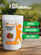 BulkSupplements.com Cranberry Extract Powder - Cranberry Flavoring Powder, Sourced from Vaccinium Macrocarpon Fruit - Vegan & Gluten Free, 500mg per Serving, 500g (1.1 lbs) (Pack of 1)