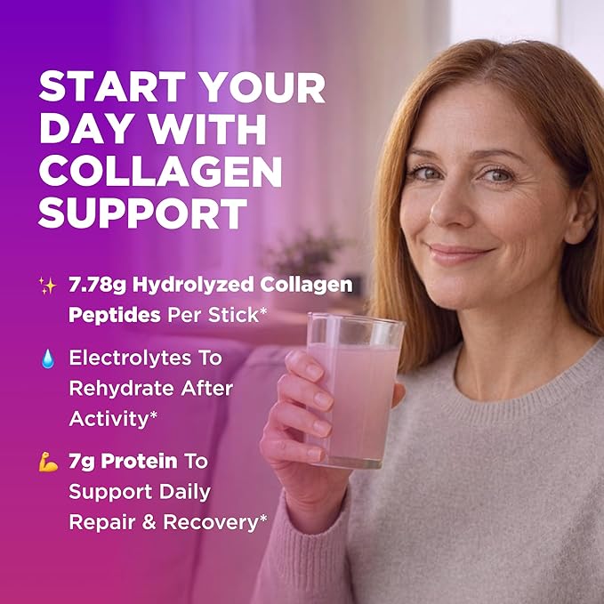 Keto Vitals Collagen Powder for Women Plus Electrolytes - 30 Travel Packets - 7.78G of Type I & III Grass Fed Hydrolyzed Collagen Peptides Protein Per Stick - Colageno Hidrolizado for Women