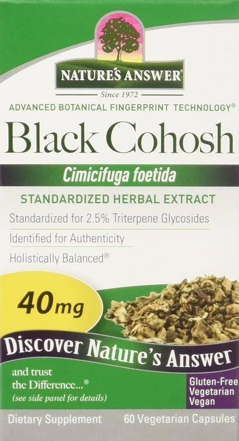 Nature's Answer Black Cohosh Root Vegetarian Capsules, 60-Count