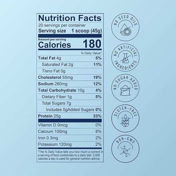 FlavCity All in One Protein Shake Powder, Blueberry Muffin - On the Go Meal Alternative + Collagen Peptides, Reishi & Cordyceps - Focus, Skin, Hair & Joint Support - 100% Grass Fed Whey, 20 Servings
