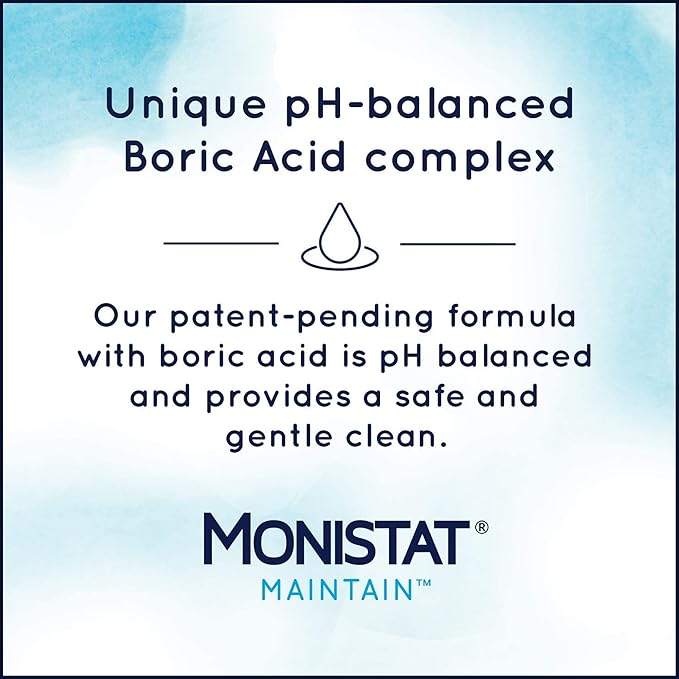 Monistat Boric Acid Feminine Wash, Fragrance-Free Intimate Wash for Women with Gentle pH-Balanced Formula, 16 Fl Oz (Pack of 2)