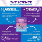 Caffeine Candy – Popping Energy Candy Crystals,100mg Caffeine L-Theanine & B12, – Fast Energy, No Drink Needed – Coffee Alternative 15-Pack (Cherry Berry)