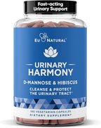 Eu Natural Urinary Harmony D-Mannose Supplement - Urinary Tract Health for Women - Fast-Acting Urinary Cleanse & Flush with Clinical-Strength D-Mannose & Hibiscus - 180 Capsules