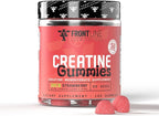 Creatine Monohydrate Gummies, 5g Creatine per Serving, Sugar-Free Creatine Supplement for Strength, Lean Muscle & Cognitive Support, Sour Strawberry, 120 Gummies