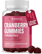 Probiotic Cranberry Gummies for Women - Urinary Tract Health and pH Balance - 1 Billion CFU of Lactobacillus for Bladder Support and Vaginal Wellness - Cran-Raspberry Flavor, 60 count, 1-Month Supply