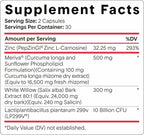 Goodness Lover Inflammation Pro, with 10 Billion CFU for Digestive Support, Curcumin, White Willow bark Extract, Zero fillers, Vegan, 30 Servings