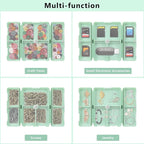 FYY Daily Pill Organizer, 7 Compartments Portable Pill Case Travel Pill Organizer,[Folding Design] Pill Box for Purse Pocket to Hold Vitamins,Cod Liver Oil,Supplements and Medication-Green