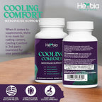 Cooling Comfort Natural Menopause and PMS Supplement - Hormonal Balance, Estrogen-Free Herbal Formula Relief for Night Sweats, Mood Swings & Vaginal Dryness - 60 Vegetable Capsules