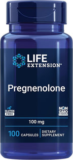 Life Extension Pregnenolone - Hormone Balance Supplement for Healthy Hormone Levels, 100 mg - Hormone Balance, Memory, Focus, Cognitive Health - Gluten-Free, Non-GMO, 100 Capsules